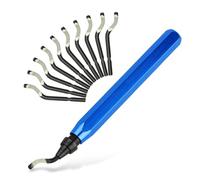 ZORVYN Outil d'ébavurage universel, Kit manuel 11 pièces avec 10 lames en acier rapide, 360° rotatif, ebavureur sharp tool