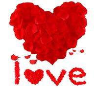 ZORVYN Pétale De Rose Artificielle, 2000 Pièces, Roses Artificielles, Décoration De Table Pour Mariage, Saint Valentin, Chambres Romantiques Et Belles, Merveilleuses Décorations d'Anniversaire (Rouge)