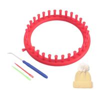 ZORVYN Tricotin Circulaire Kit, 1 Cadre de Tricot avec Instructions, Kit pour Débutants, Métier à Tisser la Laine, Ensable de Métier à Tricoter Rond avec Aiguille à Tricoter et Crochet (Ø 19cm)