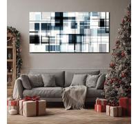 ZORYAN Decoration Murale Salon Géométrique Carré Grand Tableau Abstrait Rectangle Impression sur Toile Murale Moderne Ligne Peinture pour Chambre et Bureau 60x120 cm