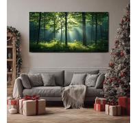 ZORYAN Forêt Profonde Tableau Decoration Murale Salon Grand Impression sur Toile Bosquet Rustique Cadre Mural Moderne Nature Sauvage Peinture pour Chambre Adulte Bureau 50x100 cm