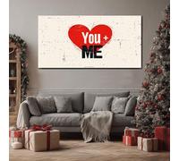 ZORYAN Grand Tableau Mural XXL Saint Valentin Coeur Toile Imprimée pour la Decoration du Salon Romantique Amour Poster Moderne Pop Art Mots Photo Artistique Sans Cadre 80x160 cm