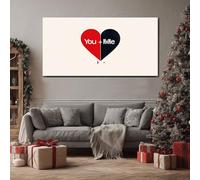 ZORYAN Grand Tableau Mural XXL Saint Valentin Coeur Toile Imprimée pour la Decoration du Salon Romantique Amour Poster Moderne Pop Art Mots Photo Artistique Cadre en Bois 80x120 cm