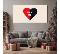 ZORYAN Grand Tableau Mural XXL Saint Valentin Coeur Toile Imprimée pour la Decoration du Salon Romantique Amour Poster Moderne Pop Art Mots Photo Artistique Sans Cadre 80x160 cm