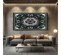 ZORYAN Grande Impression sur Toile Gothique Pentacle Tableau Mural Horreur Serpent Pour Salon Moderne, Art Decoratif Effrayant Lune Photo pour Chambre Cadre en Bois 60x120 cm
