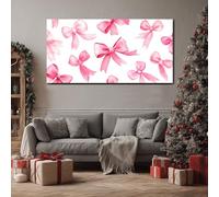 ZORYAN Princesse Nœud Tableau Decoration Murale pour Salon Impression sur Toile Moderne Ballet Ruban Affiche Poster Doux Nœud Chambre Adulte Sans Cadre 50x100 cm