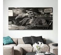 ZORYAN Tableau Decoration Murale Crâne Gothique Photo Artistique 50x100cm Sans Cadre Gris Décoration Murale pour Salon et Chambre Adulte