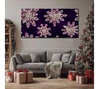 ZORYAN Tableau Decoration Murale Salon Glamour Cristal Grand Impression sur Toile Luxe Flocon de Neige Cadre Mural Moderne Hiver Diamant Peinture pour Chambre Adulte Bureau 50x100 cm