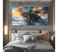 ZORYAN Tableau Decoration Murale Salon Motif Falaise Fantasy 80x160cm