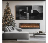 ZORYAN Tableaux Posters et Arts Décoratifs Géométrique Formes Grande Toile Murale pour Salon Abstrait Composition Cadre Decoratif Chambre Moderne Monochrome Tableau Impression pour Maison 70x140 cm