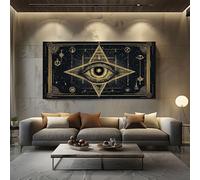 ZORYAN Tableaux Posters et Arts Décoratifs Mystique Œil Grande Toile Murale pour Salon Géométrique Étoile Cadre Decoratif Chambre Magique Symbole Tableau Impression pour Maison 70x140 cm