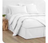 ZORZA Cache-Sommier Plissé 100% Microfibre en Coton,Cache Sommier 90x190/90x200/120x200/140x200/150x190/150x200/180x200/200x200,avec Jupe de Lit de Volants De 35 cm,Blanc,90x200+35cm
