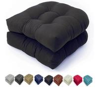 ZORZA Lot de 2 Rocker Cushions Replacement Coussin de Chaise avec Dossier 48x48 cm, Coussin de Chaise de Rocker pivotante Lavable, pour Chaise, Fauteuil ou transat de Jardin,Noir