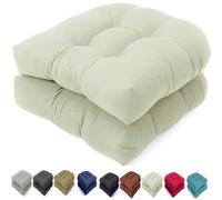 ZORZA Lot de 2 Rocker Cushions Replacement Coussin de Chaise avec Dossier 48x48 cm, Coussin de Chaise de Rocker pivotante Lavable, pour Chaise, Fauteuil ou transat de Jardin,Off White