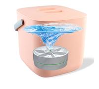 ZORZA Mini Lave-Vaisselle De Echographie Vortex Artificiel,Lave-Vaisselle Portatif Sans fil de Nettoyage en Profondeur,Avec Câble USB et Ventouse, Adapté aux Fruits, légumes et Vaisselle,Rose,B
