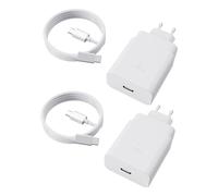 Zosam Super Rapide 45W USB-C Chargeur Compatible avec Samsung Galaxy S25 Ultra/S25/S24/S23 Ultra/S22 Ultra/S20 Ultra/Note 10 Plus/Galaxy Tab S8 avec Câble 1,8M 2 Pack Blanc