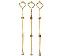 Zosenda Lot de 3 supports à gâteaux à trois étages avec poignée Finition dorée Accessoires en métal pour salon de thé, maison, hôtel, fête prénatale, fête de mariage (assiettes non incluses)