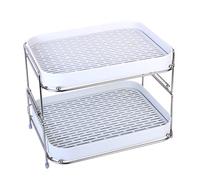 Zosenley Égouttoir à tasses à 2 étages avec plateau d'égouttement, étagère de rangement pour la cuisine pour boissons, bouteilles en verre