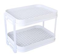 Zosenley Égouttoir à tasses à 2 niveaux avec plateau de vidange, étagère de rangement de cuisine pour boissons, bouteilles, bols (fer plat)
