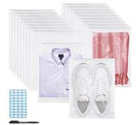Zosenyer 40 Pièces Pochette Rangement Valise, 30 x 40 cm Etanchede Sac Zipper Rangement Avec un Autocollant D'étiquette et un Stylo, Organisateur Valise pour Costume, Maquillage, Sous Vêtements