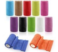 Zosenyer Bandage Autoadhésif, 12 Rollen x 10cm x 4,5m Bande Cohésive pour Premiers Secours, Elastoplast Bande Adhésive pour Poignet, Cheville, Vet Wrap, Chien (10cm)