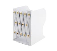Zosenyer Cale Livre, Serre-Livres Rétractable, Cale Livre Etagere en Métal Réglable Peut Salle D'étude Décorative Chambre à Coucher Bureau (Blanc)