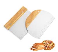 Zosenyer Corne Patisserie, 2 Pièces Coupe Pate Boulangerie, Spatule Patisserie Lissage avec Poignée en Bois Idéal pour Couper la Pâte, Pizza, Pain, Gâteaux, Cuisine, Pâtisserie, Crêpes