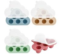 Zosenyer Pot Conservation Bébé en Silicone, 4 Pots Avec Couvercle Pour Diversification Alimentaire Bébé, Conservation Lait Maternel, Petit Pot Conservation Bébé, Sans BPA, Lavable Au Lave-Vaisselle