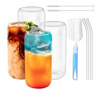Zosenyer Verre a Eau, Set de 4 Tasses Matcha 500ml, Gobelet Smoothie pour L'eau Café Et Lait à Utilisation dans Les Soirées Cocktail Party Home Boutique de Desserts