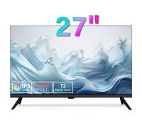 ZOSHING Téléviseur 27", petit téléviseur Full View 1080p avec Freeview HD double alimentation DC-12 V et AC in-HDMI/AV Audio Lecteur multimédia USB, convient pour les chambres et les caravanes
