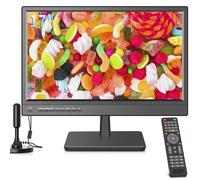 ZOSHING TV 17 Pouces,Petite HD 1080P LED TV avec Tuner Numérique T2/H.256 TNT,12 Volts in et entrées HDMI-USB-VGA-Convient aux Camping,Cuisines