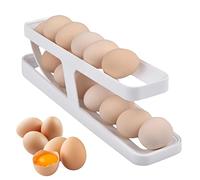 Rangement Oeuf Frigo, Organisateur D'œufs pour Réfrigérateur, Distributeur D'oeufs Roulant pour Réfrigérateur, Support À Œufs À 2 Niveaux Pouvant Contenir 12 À 14 Œufs