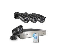 ZOSI 1080P 8CH 500GB DVR Pack Sécurité Complet avec 4 Caméra Bullet Filaires Intérieur/Extérieur, Détection Intelligente, IR 24m pour Maison et Garage