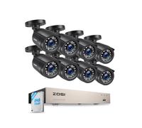 ZOSI 1080P 8CH DVR 500GB Kit Caméra Surveillance avec 8 Caméra Bullet Intérieur & Extérieur Filaires, Détection Personnes/Véhicules, Vision Nocturne 24m