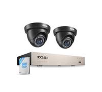 ZOSI 1080P 8CH Kit Caméras de Surveillance Filaire avec DVR 500GB et 2 Caméra de Sécurité Intérieur/Extérieur pour Maison/Garage, Détection de Personnes et de Véhicules, Vision Nocturne IR 24m
