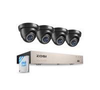 ZOSI 1080P 8CH Kit Caméras de Surveillance Filaire avec DVR 500GB et 4 Caméra de Sécurité Intérieur/Extérieur pour Maison/Garage, Détection de Personnes et de Véhicules, Vision Nocturne IR 24m