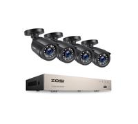 ZOSI H.265+ 8CH 5MP Lite DVR Enregistreur Vidéo Numérique avec 4X Caméra de Surveillance 2MP, Détection de Mouvement et Notifications Push Vision Nocturne 80ft App Gratuite-San Disque Dur