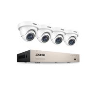 ZOSI 1080p Caméra Surveillance Extérieur et H.265+ DVR 8CH 5MP Lite Détection de Mouvement Alerte par Email Accès à distance
