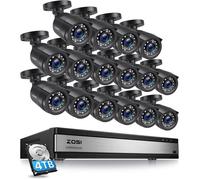 ZOSI 1080P H.265+ Kit Caméra de Surveillance 16CH DVR et 2MP 16pcs Caméra de Sécurité Disque Dur Intégré de 4 to Alerte Instantanée
