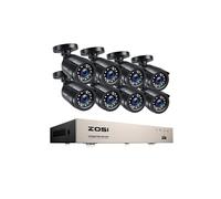 ZOSI H.265+ 5MP Lite DVR avec 2MP Caméra de Surveillance Extérieure IP66, Vision Nocturne de 80 Pieds, APP Gratuite pour Accès à Distance par Smartphone Disque Dur Non fourni