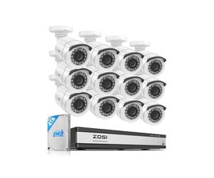 ZOSI 1080P Kit 12 Caméra Surveillance Filaire Extérieure avec DVR 16CH 4TB