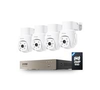 ZOSI 1080P Kit Caméra de Surveillance avec Fil pour Intérieure et Extérieure, PTZ Caméra Dôme avec Détection de Personne/Véhicule, Audio Bidirectionnel et Vision Nocturne 15m Enregistrement 24/7