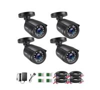 ZOSI TVI 1080P 4pcs Kit Caméra Surveillance Exterieure IP66 24pcs LEDs IR 24 m Obectif 3.6mm - Caméra de Surveillance CCTV