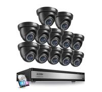 ZOSI 16CH 1080P H.265+ Kit DVR 4TB Pack 12 Caméras Surveillance, Détection IA des Personne/Véhicule pour Surveillance Domestique 24/7, Vision Nocturne 24m, Alerte Instantanée et Accès à Distance