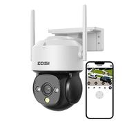 ZOSI 2.5K 4MP Camera de Surveillance WiFi Extérieure, 360° Plug-in Caméra PT sans Fil, Détection de Personne Suivi Automatique, Alarme Sonore et Lumineuse, Audio Bidirectionnel, Stockage Cloud