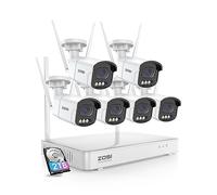 ZOSI 2,5K 8CH 2TB NVR Kit Vidéo Surveillance WiFi avec 4MP Caméra WiFi | Détection de Personne/Véhicule, Audio Bidirectionnel, Alarme de Son et de Lumière, Vision Nocturne Couleur avec Projecteur