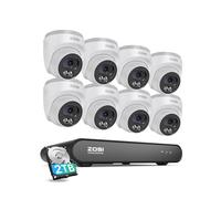 ZOSI 2.5K Kit Camera Surveillance Extérieure PoE NVR 2TB 8CH 5MP