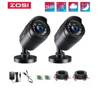 ZOSI 2 pcs/lot 1080 P HD-TVI 2MP caméra de sécurité CCTV, Vision nocturne 80 pieds, Kit de caméra de Surveillance à domicile extérieure étanche