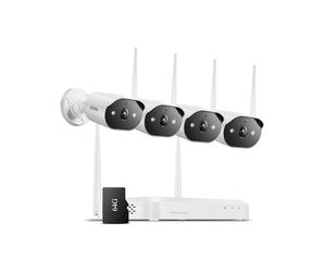 ZOSI 2K 3MP Kit Caméra de Surveillance WiFi6 IP Extérieure NVR 8CH 8MP 64Go | Détection IA Vision Nocturne Couleur Audio Bidirectionnel, 8CH 4K NVR avec Carte 64Go pour Surveillance Domestique