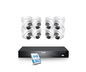 ZOSI 32CH 4K Kit Caméra Surveillance Extérieure PoE Détection de Visage Personne Véhicule, NVR 16 Ports 8MP avec 4TB HDD, Audio Bidirectionnelle, Sirène Lumière et Son, Enregistrement 24/7